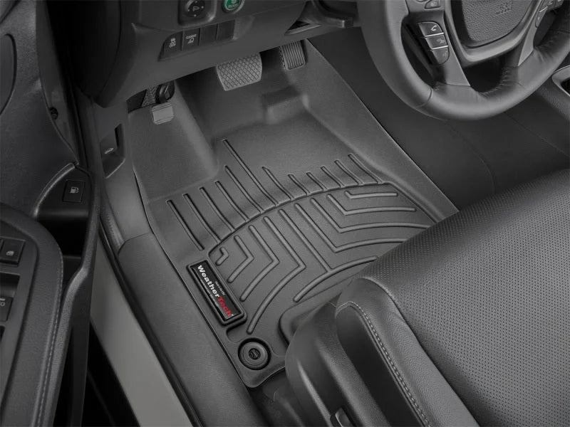 WeatherTech 2017+ Honda Ridgeline Front FloorLiner - Black - Back View