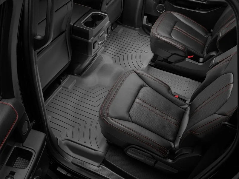 WeatherTech 2018+ Ford Expedition MAX Rear FloorLiner - Black (Works w/ 2nd Row Bucket Seats) - Side View