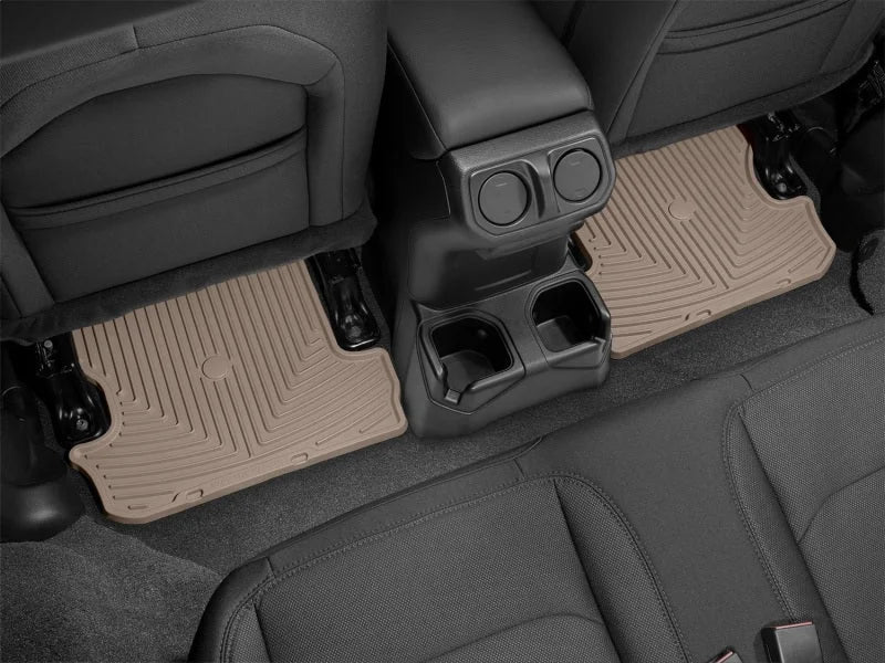 WeatherTech 2018+ Jeep Wrangler Rear Rubber Mats - Tan - Side View
