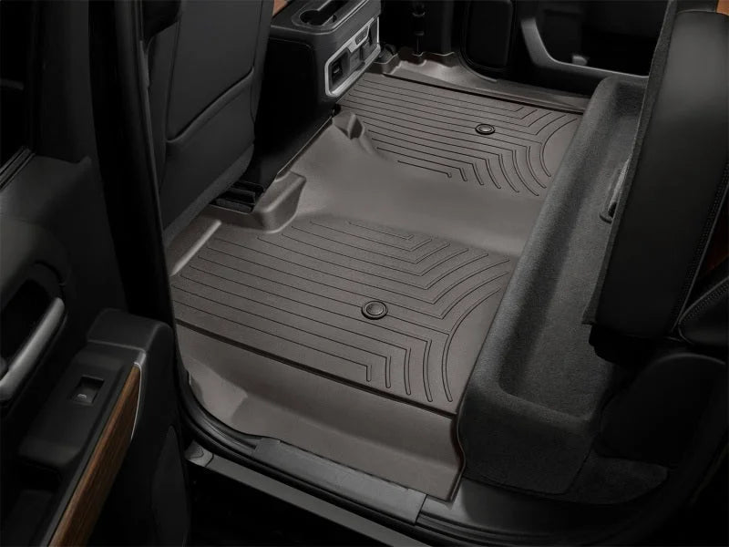 WeatherTech 2019+ Chevrolet Silverado 1500 Crew Cab (1st Row Bucket Seats) Rear FloorLiner - Cocoa - Side View