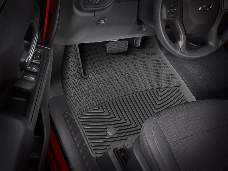 WeatherTech 2019+ Chevrolet Silverado 1500 Crew Cab Front Rubber Mats - Black - Side View