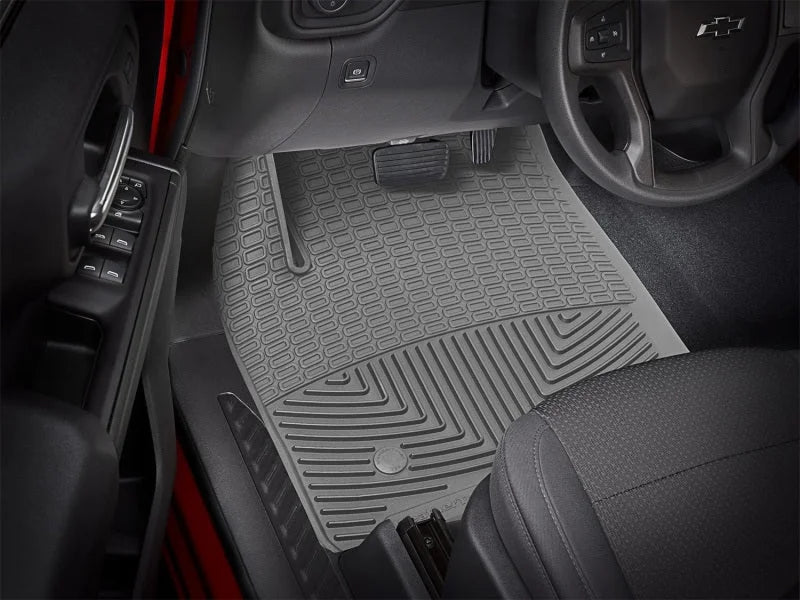 WeatherTech 2019+ Chevrolet Silverado 1500 Crew Cab Front Rubber Mats - Grey - Side View
