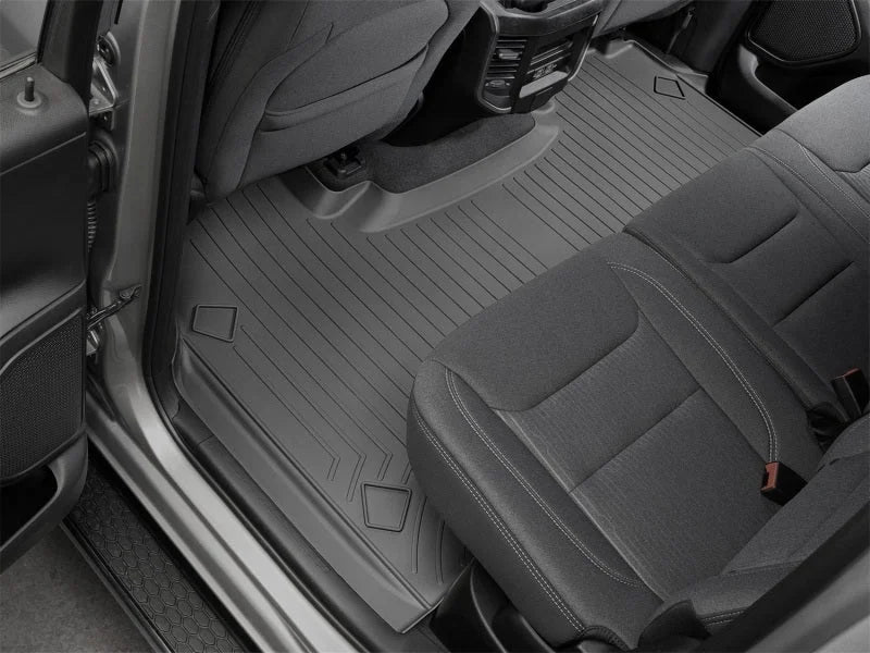 WeatherTech 2019+ Dodge Ram Rear FloorLiner - Black (Fits Crew Cab w/No Underseat Storage Only) - Side View
