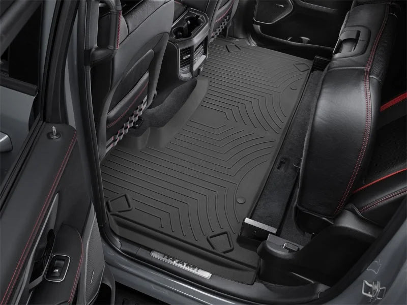 WeatherTech 2019+ RAM 1500 (Crew Cab w/ Rear Under Seat Storage) Rear FloorLiner HP - Black - Side View