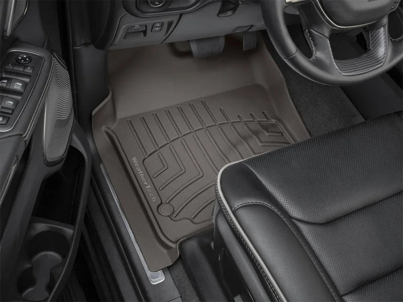WeatherTech 2019+ RAM Ram 1500 Quad/CC Front FloorLiner HP - Cocoa - Back View