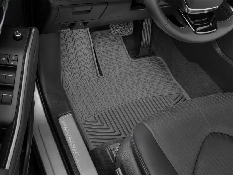WeatherTech 2019+ Toyota Highlander Front Rubber Mats - Black - Side View