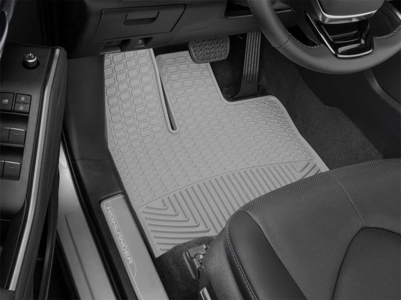 WeatherTech 2019+ Toyota Highlander Front Rubber Mats - Grey - Side View