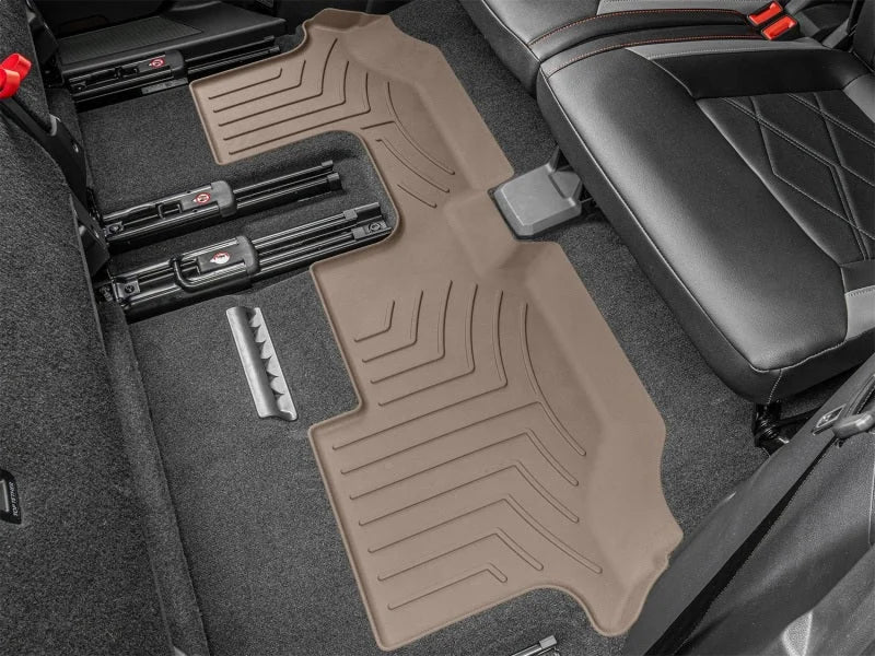 WeatherTech 2019+ Volkswagen Atlas 2nd Row Bench Rear FloorLiner HP - Tan - Installation View