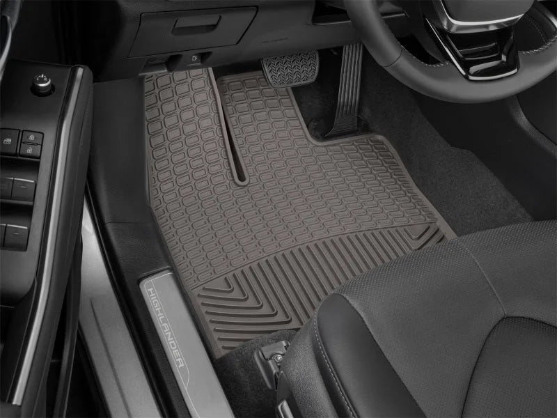 WeatherTech 2020-2022 Toyota Highlander Front Rubber Mats - Cocoa - Side View