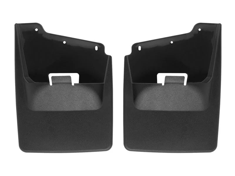 WeatherTech 2020+ GMC Sierra 2500HD/3500HD Rear No Drill Mudflaps - Black - Main Product View