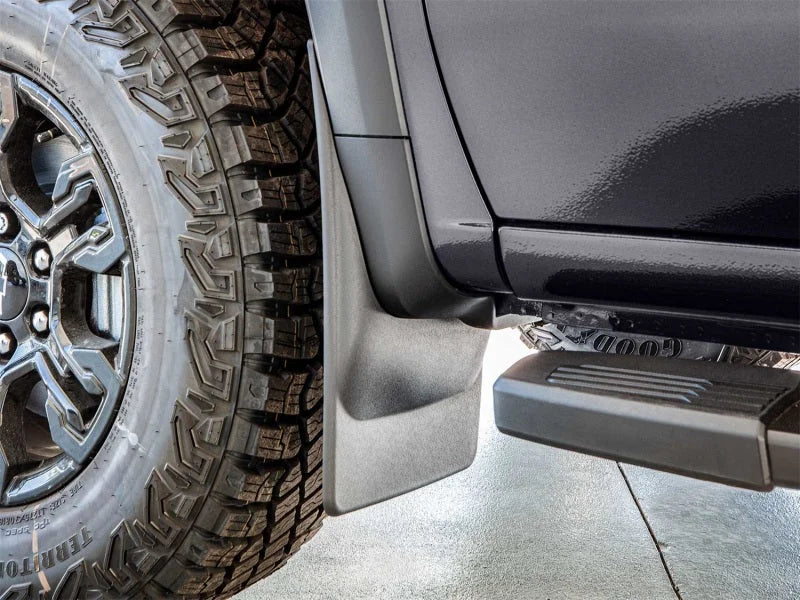 WeatherTech 2022 Chevrolet Silverado 1500 ZR2 No Drill MudFlaps - Black - Side View