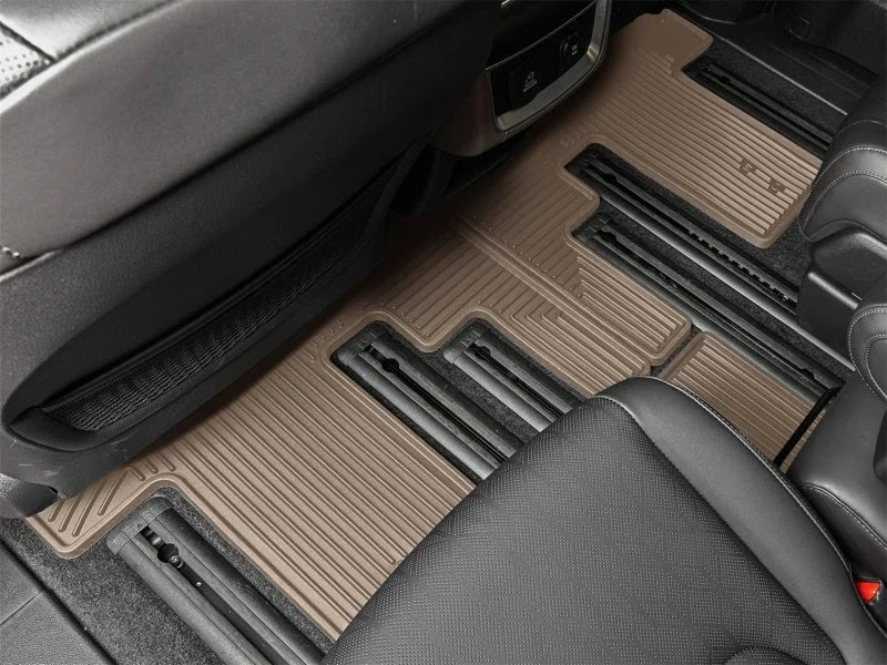WeatherTech 22-26 Kia Carnival 2nd Row Rear All-Weather Floor Mats - Tan - Side View