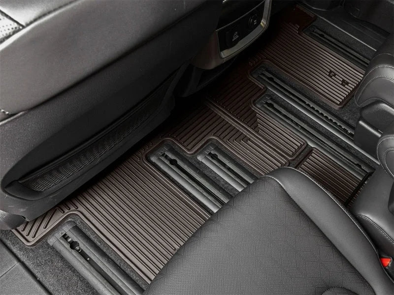 WeatherTech 22-26 Kia Carnival-8 Passenger-2nd Row Rear All-Weather Floor Mats 2pc - Cocoa - Side View