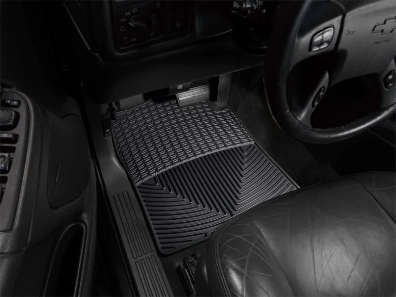 WeatherTech 99-00 Chevrolet Silverado Crew Cab Front Rubber Mats - Black - Installation View