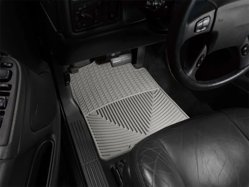 WeatherTech 99-00 Chevrolet Silverado Crew Cab Front Rubber Mats - Grey - Installation View