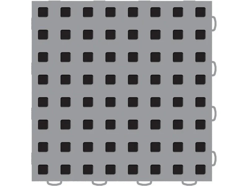 WeatherTech TechFloor - 12in X 12in Tiles - Grey/Black **Order in Qtys of 10 - Back View