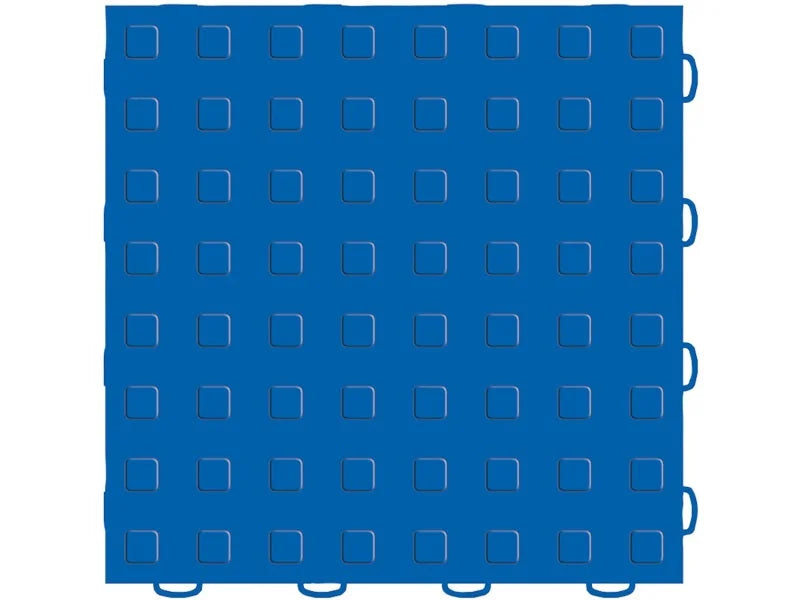 WeatherTech TechFloor 12in x 12in Solid Floor Tile w/ Raised Squares - Blue - Back View