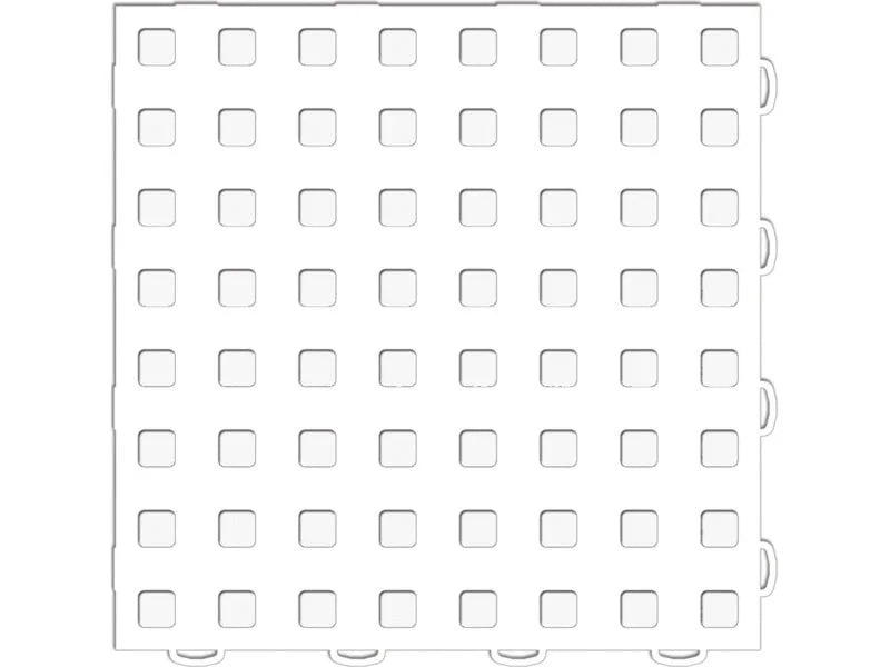 WeatherTech TechFloor 12in x 12in Solid Floor Tile w/ Raised Squares - White - Back View