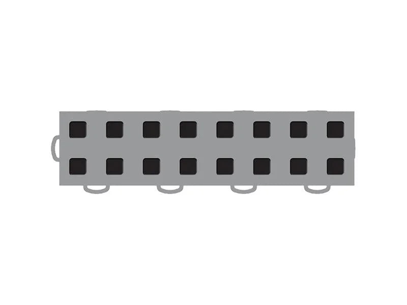 WeatherTech TechFloor - 3in X 12in Tiles(Left Loop) - Grey/Black **Order in Qtys of 10 - Back View