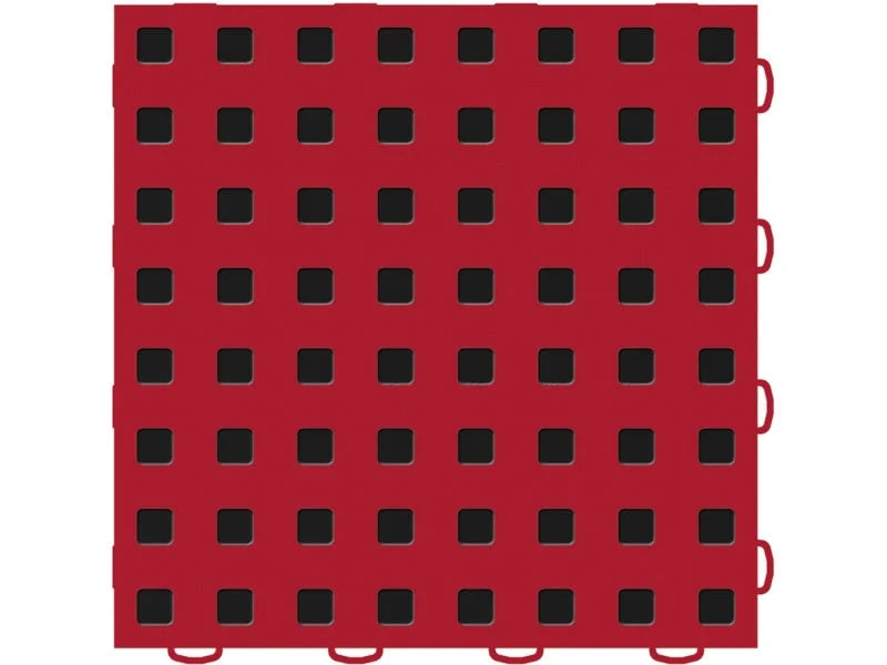 WeatherTech TechFloor - 3in X 12in Tiles(Left Loop) - Red/Black **Order in Qtys of 10 - Installation View