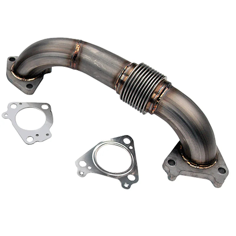 Wehrli 01-04 Chevrolet 6.6L Duramax LB7 2in Stainless Passenger Side Up Pipe w/Gaskets (Twin Turbo) - Main Product View