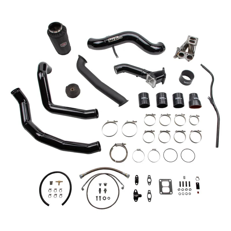 Wehrli 01-04 Chevrolet 6.6L LB7 Duramax S300 Turbo Install Kit (No Turbo) - WCFab Grey - Side View