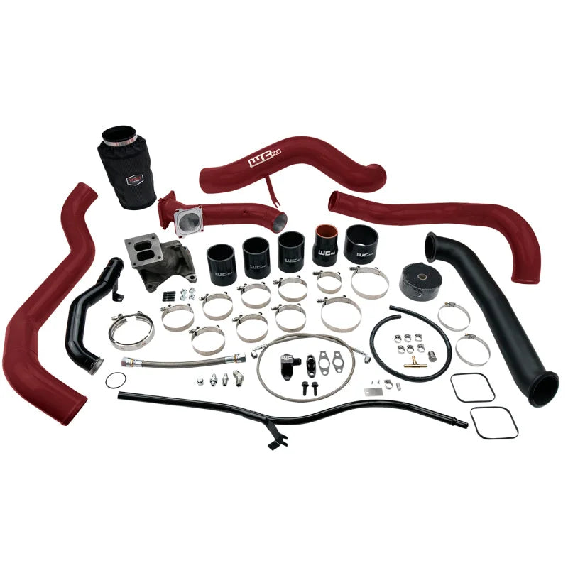 Wehrli 01-04 Chevrolet 6.6L LB7 Duramax S300 Turbo Install Kit (No Turbo) - WCFab Red - Main Product View