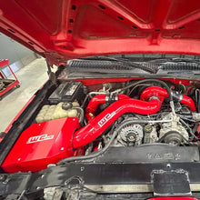 Load image into Gallery viewer, Wehrli 01-04 Chevrolet 6.6L LB7 Duramax S300 Turbo Install Kit (No Turbo) - WCFab Red - Back View