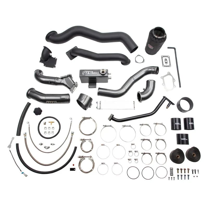 Wehrli 01-04 Chevrolet 6.6L LB7 Duramax S400 Twin Turbo Kit (No Turbo) - Gloss Black - Main Product View