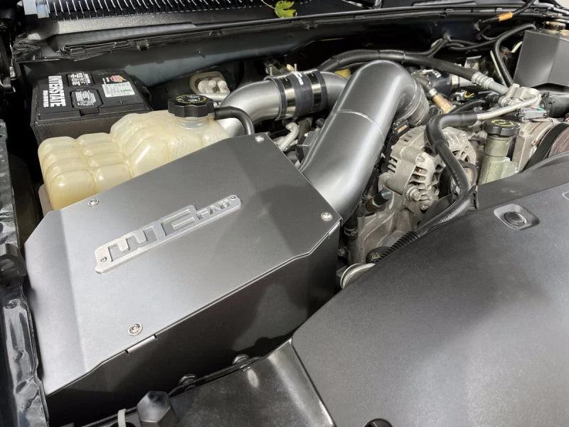 Wehrli 01-04 Chevrolet Duramax LB7 4in Intake Kit - Bengal Blue - Installation View