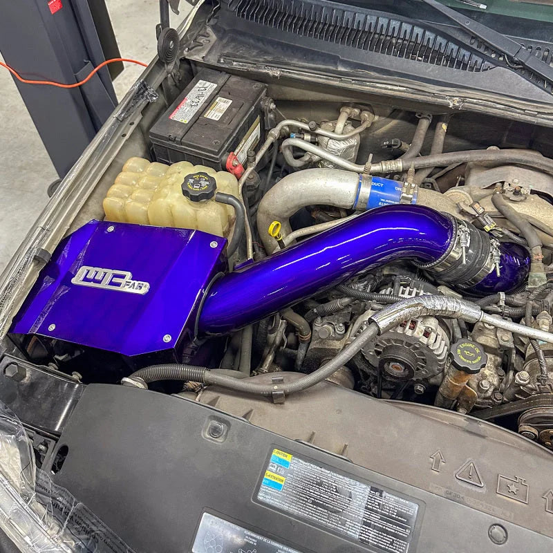 Wehrli 01-04 Duramax LB7 4in High Flow Intake Horn - Illusion Purple - Side View
