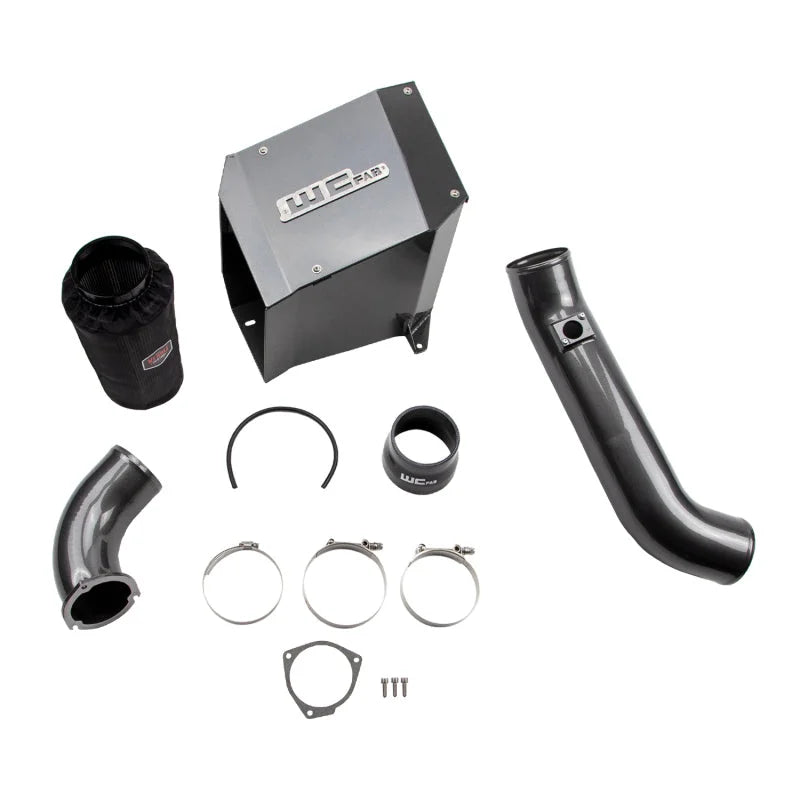 Wehrli 01-04 Duramax LB7 4in Intake Kit with Air Box Stage 2 - WCFab Grey - Installation View