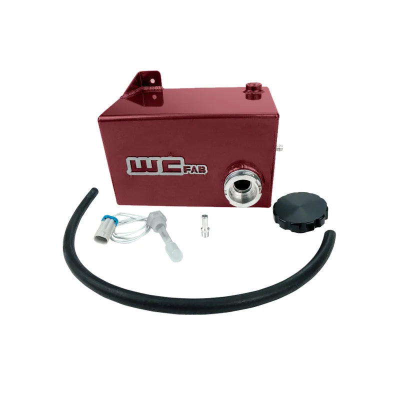 Wehrli 01-07 Chevrolet 6.6L LB7/LLY/LBZ Duramax OEM Placement Coolant Tank Kit - WCFab Red - Side View