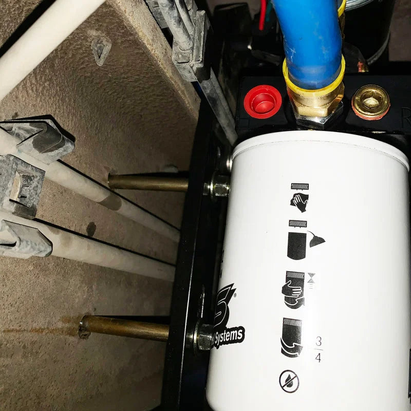 Wehrli 01-10 Chevrolet 6.6L Duramax FASS Fuel System Relocation Bracket (Crew Cab Only) - Side View