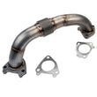 Load image into Gallery viewer, Wehrli 01-16 Chevrolet 6.6L Duramax 2in Stainless Driver Side Up Pipe w/Gaskets (Single/Twin Turbo) - Main Product View