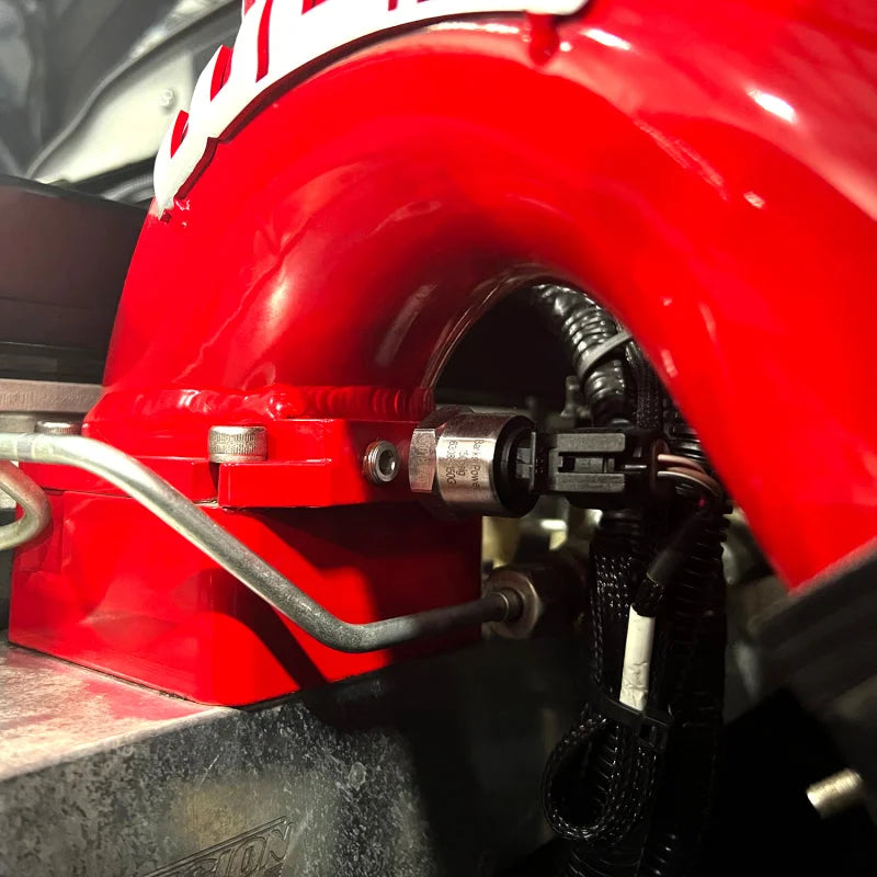 Wehrli 03-07 Dodge 5.9L Cummins High Flow Intake Bundle Kit - Candy Red - Side View