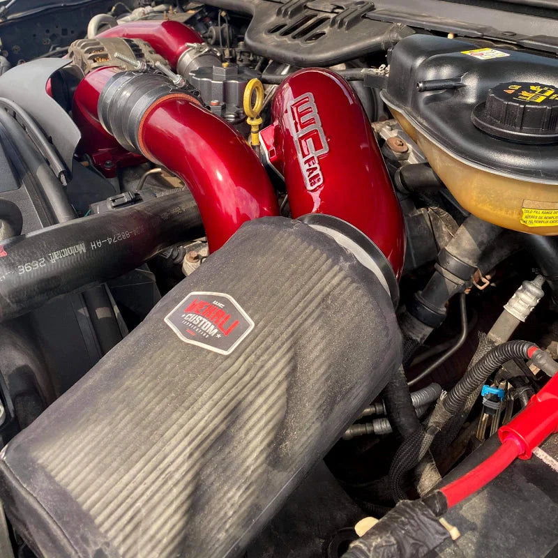 Wehrli 03-07 Ford 6.0L Powerstroke 4in Intake Kit - Gloss Black - Back View