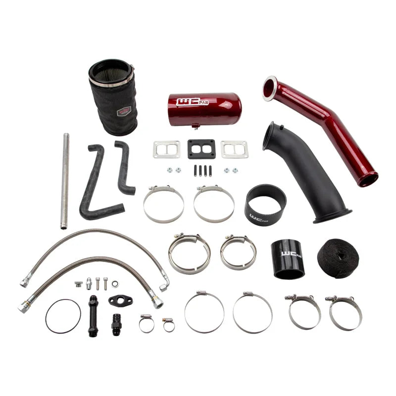 Wehrli 04.5-07 Dodge 5.9L Cummins S400 Turbo 2nd Gen Swap Kit (No Turbo/Manifold) - WCFab Red - Side View