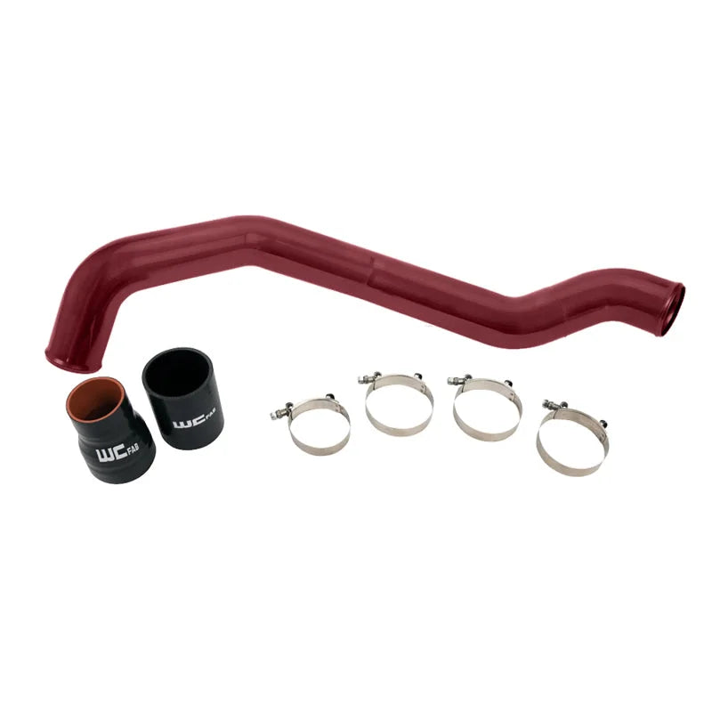 Wehrli 04.5-10 Chevrolet 6.6L LLY/LBZ/LMM Duramax Driver Side 3in Intercooler Pipe - WCFab Red - Side View