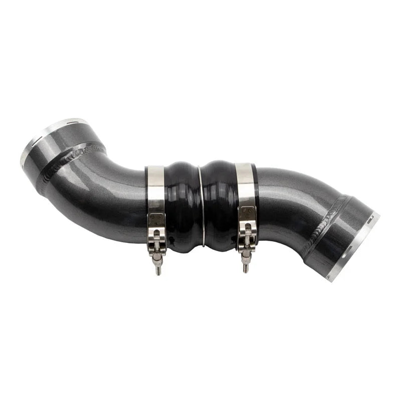 Wehrli 06-10 Chevrolet 6.6L LBZ/LMM Duramax Passenger Side 3.5in Intercooler Pipe - Flat Black - Installation View