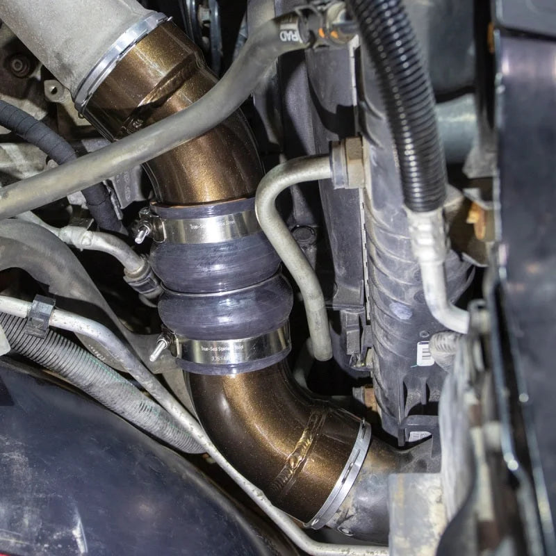 Wehrli 06-10 Chevrolet 6.6L LBZ/LMM Duramax Passenger Side 3.5in Intercooler Pipe - Gloss White - Installation View