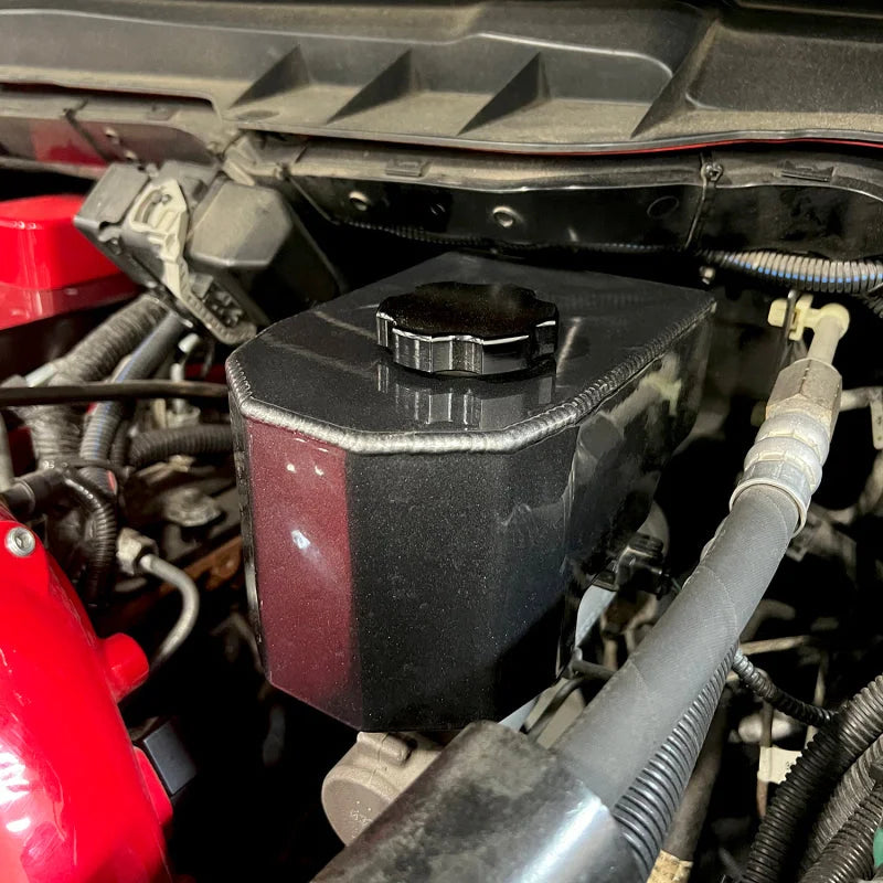 Wehrli 06-23 Cummins 5.9L/6.7L Brake Master Cylinder Cover - Gun Metal - Back View