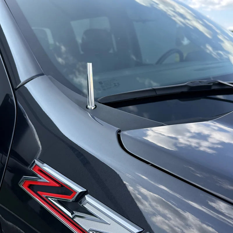 Wehrli 07.5-19 Chevrolet 6.6L Duramax Billet TIG Torch Stubby Antenna - Semi-Gloss Black - Back View
