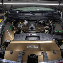 Load image into Gallery viewer, Wehrli 10-12 Cummins Fabricated Aluminum Radiator Cover - WCFab Grey - Installation View