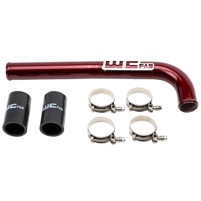 Wehrli 10-18 Dodge 6.7L Cummins (Non 13-15 w/Dual Rads/Twin CP3) Upper Coolant Pipe - WCFab Red - Main Product View