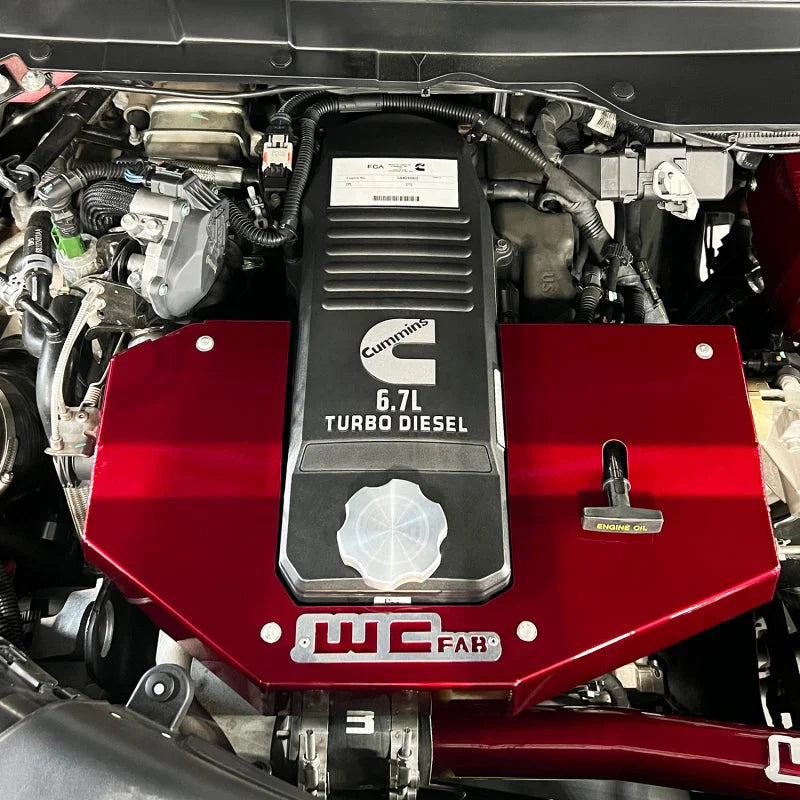 Wehrli 10-23 Cummins Fabricated Aluminum Engine Cover - Bengal Red - Additional View 5