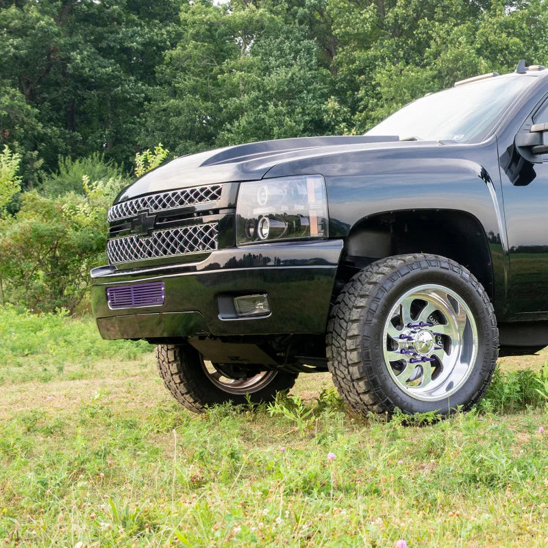 Wehrli 11-14 Chevy 2500/3500 HD Valance Filler Panel Kit w/ Tow Hooks - Fine Tex Black - Back View