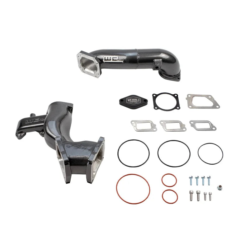 Wehrli 11-16 Chevrolet 6.6L LML Duramax High Flow Y-Bridge Kit - Chevy Orange - Main Product View
