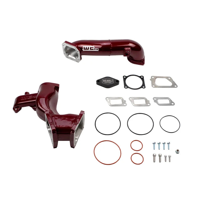 Wehrli 11-16 Chevrolet 6.6L LML Duramax High Flow Y-Bridge Kit - WCFab Red - Main Product View
