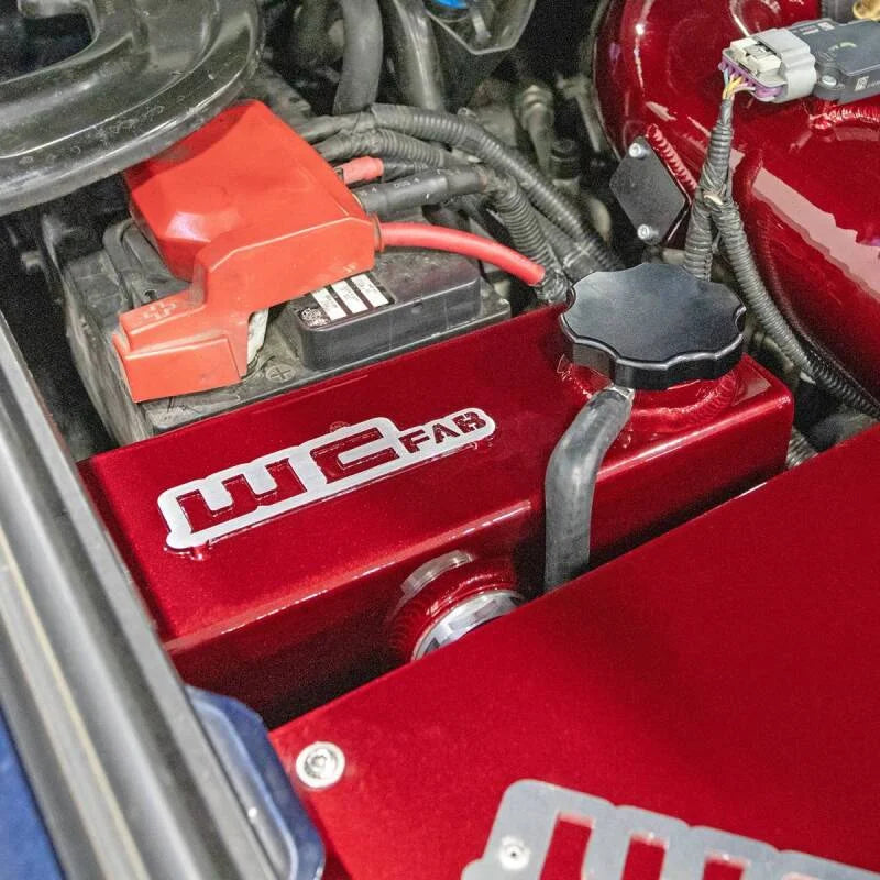 Wehrli 11-16 Chevrolet 6.6L LML Duramax OEM Placement Coolant Tank Kit - Illusion Blueberry - Installation View